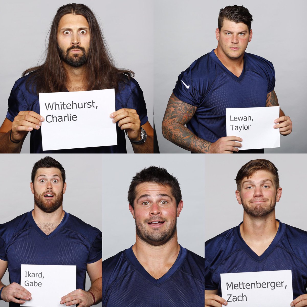 Titans's tweet photo. Sometimes you forget to say "cheese."
Here are some veteran head shots that didn't quite make the cut. #TGIF http://t.co/eqnNMpsHZK