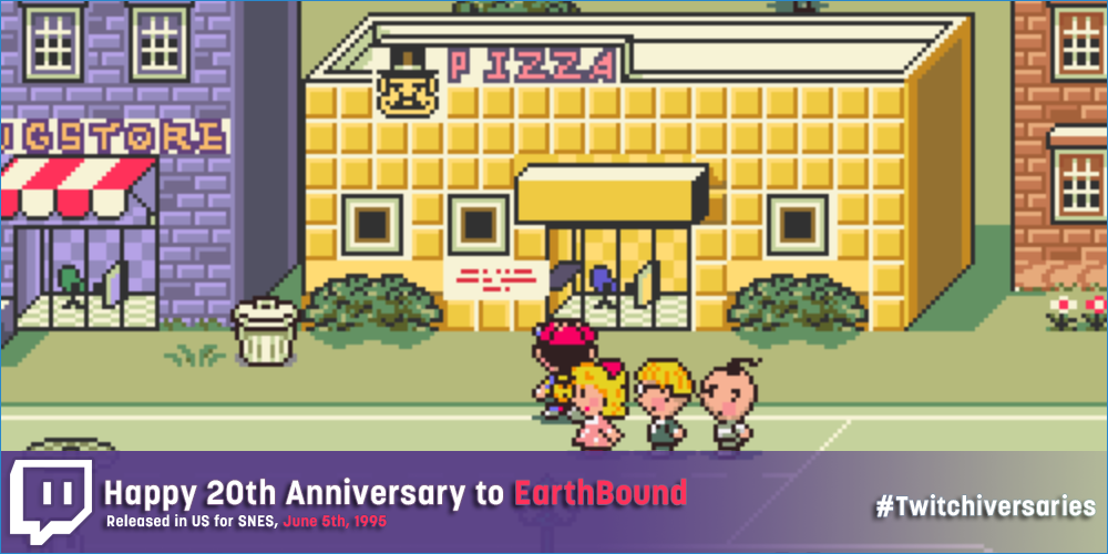 Twitch's tweet photo. Happy 20th Anniversary to the SNES classic #EarthBound! http://t.co/Bbs2eFEBJe