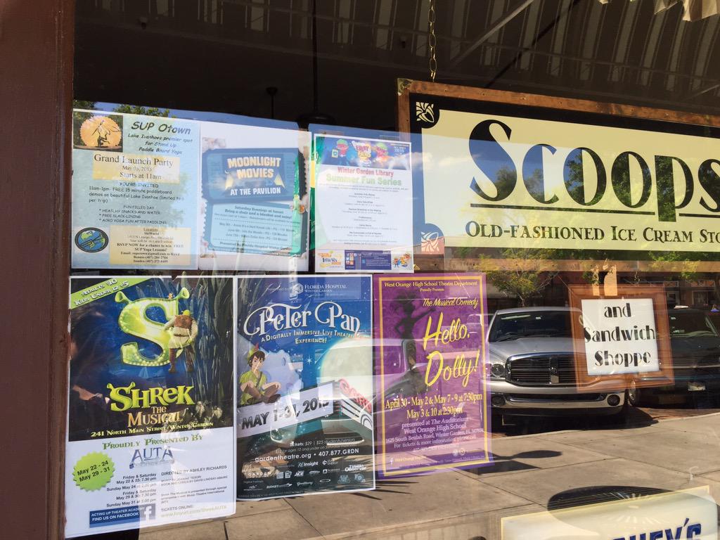 Natelibrarian's tweet photo. We even put up signs for #srp in the ice cream shop windows! #libworkit http://t.co/GWrSjQMgJL