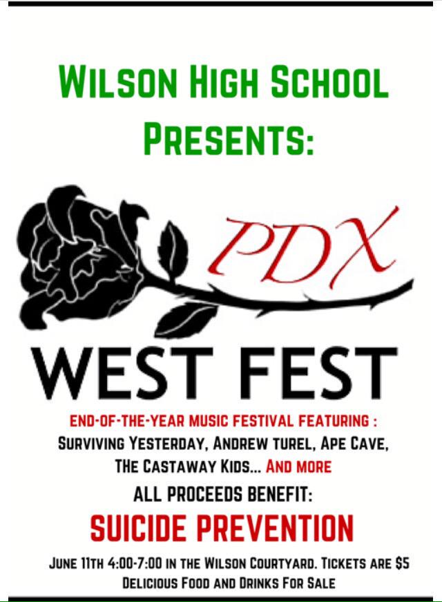 BecomeAware_'s tweet image. If you live in PDX come to the West Fest:

When: June 11th, 4-7
Where: Wilson HS Courtyard
What: Suicide Prevention