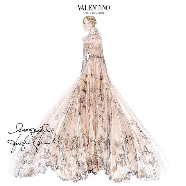 Valentino on X: "A #hautecouture sketch by Grazia Chiuri and Pierpaolo Piccioli of the custom gown Fr… http://t.co/tisEzvL4Gt http://t.co/rY6Y1d5ZUM" / X