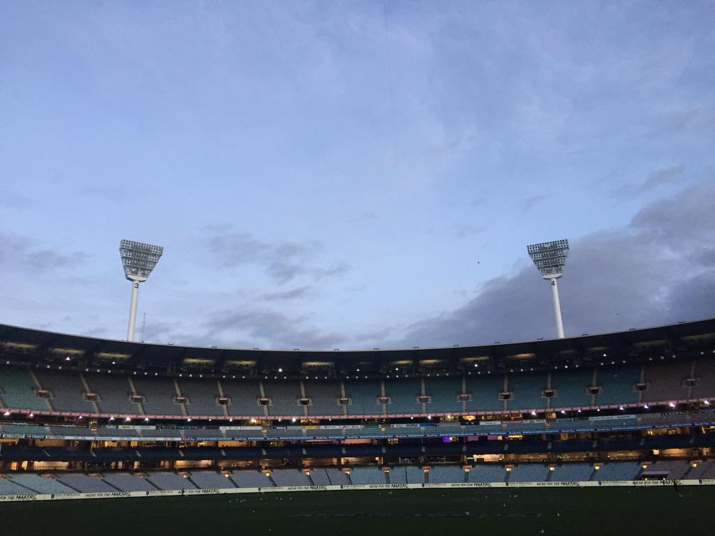 Koalaresearch's tweet photo. @AndrewGigacz photo of Mick's fans at MCG after game. #bemorebulldog #GoDogs #irrelevantstuff http://t.co/8cgtUhm7dB