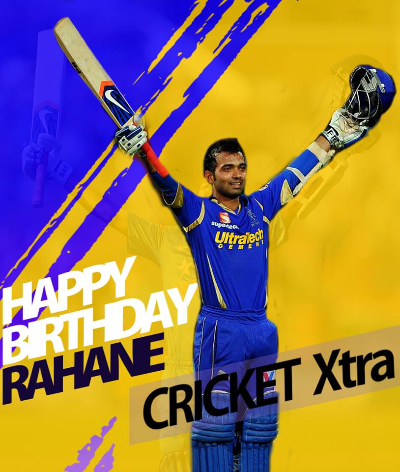 Here\s wishing India\s promising middle order batsman; Ajinkya Rahane, a very Happy Birthday!
He turns 27 today! 