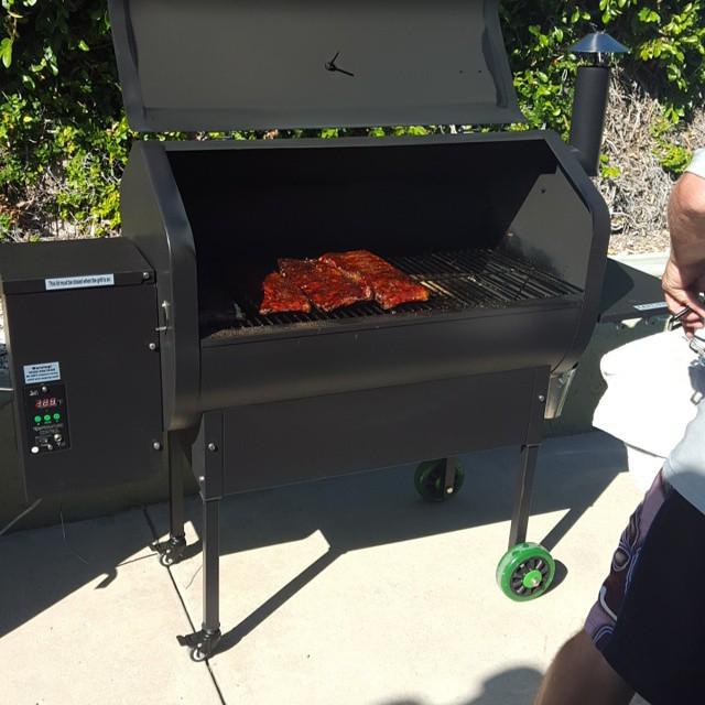 Grandpa's 92nd birthday done correctly #smokedmeat #GMG #GreenMountainGrills #ribs #pulledpork #swimmingpool #beer …