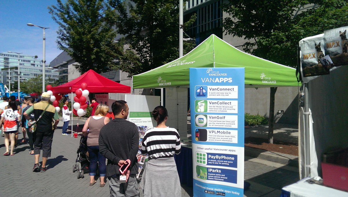 CityofVancouver's tweet photo. #TalkTankers and City digital apps! Today at Dragon Boat Festival #PopUpCityHall http://t.co/IEXxjzxWmW