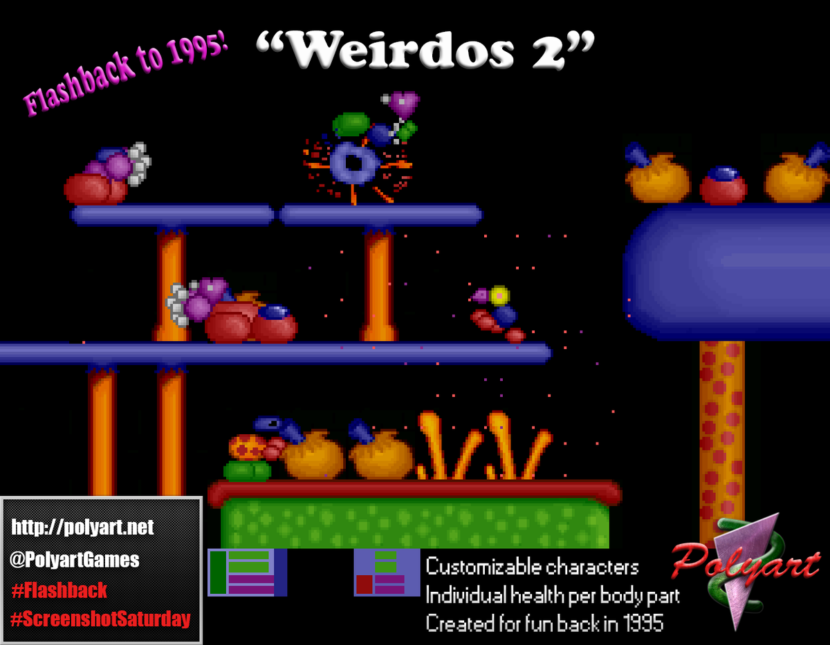 PolyartGames's tweet photo. #flashback to 1995: Polyart's "Weirdos 2". Only a few have played this #indiegame . #retrogaming #screenshotsaturday http://t.co/rLhENhds48