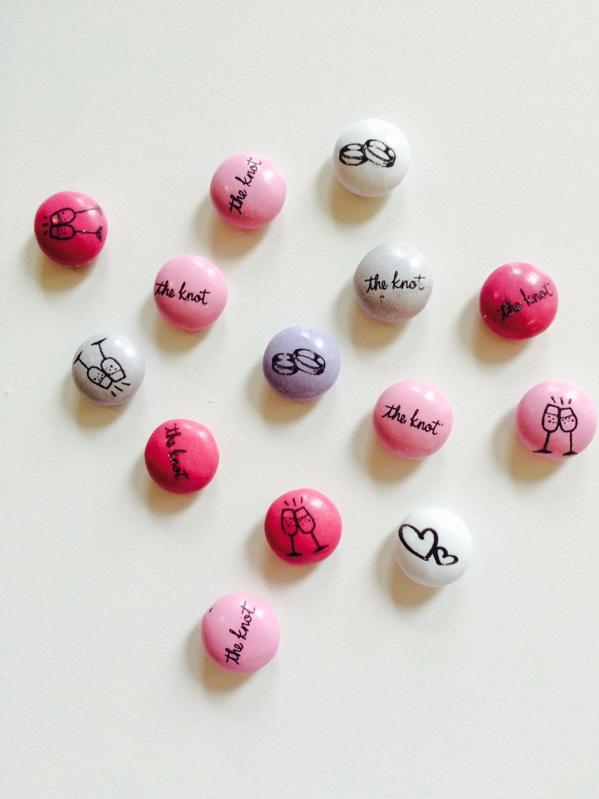 theknot's tweet photo. Personalized The Knot @mmschocolate? Yes, please! These adorable treats are perfect for wedding favors! http://t.co/VwbPVBcaVc