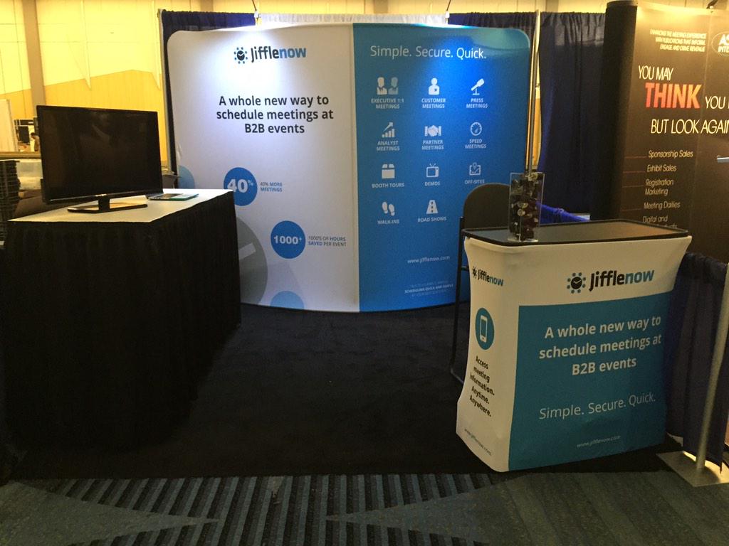 AaronKarpaty's tweet photo. @Jifflenow is all setup at @HCEAORG #HCEA2015 and ready to show everyone the new way to schedule meetings at events. http://t.co/aDCM0XlAp9