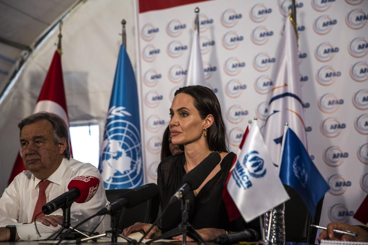 Refugees's tweet image. Special Envoy Angelina Jolie Pitt calls for action on #WorldRefugeeDay, during #Turkey visit trib.al/bX224aJ