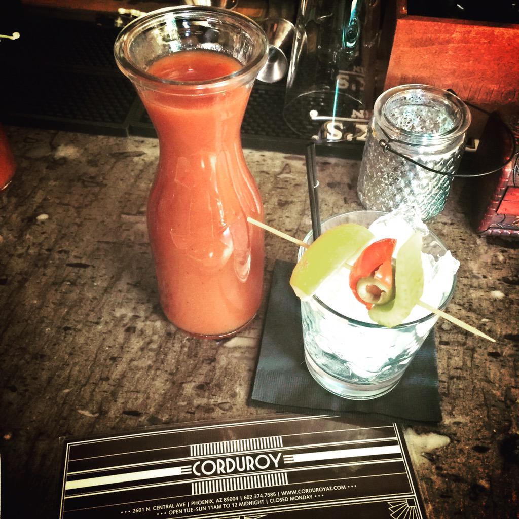 Amazing flavor fantastic spice, just enough #vodka #bloodymary #corduroy #arizona #phoenix #kettleone #spicy #brunch