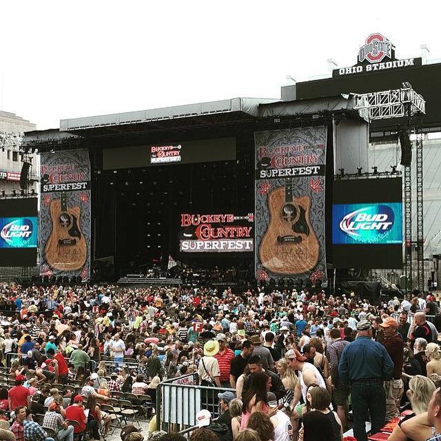 Ready to rock at <a href="/buckeye_fest/">Buckeye Country Superfest</a>. (Photo via <a href="/christymuhob/">Christy Muhoberac</a>) #lifeincbus #BuckeyeCountrySuperfest