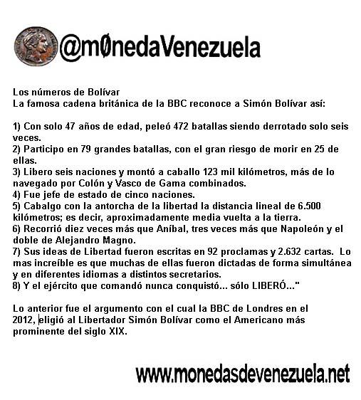 m0nedaVenezuela's tweet photo. Los Números de Bolívar 
http://t.co/QkBzvJNV4V