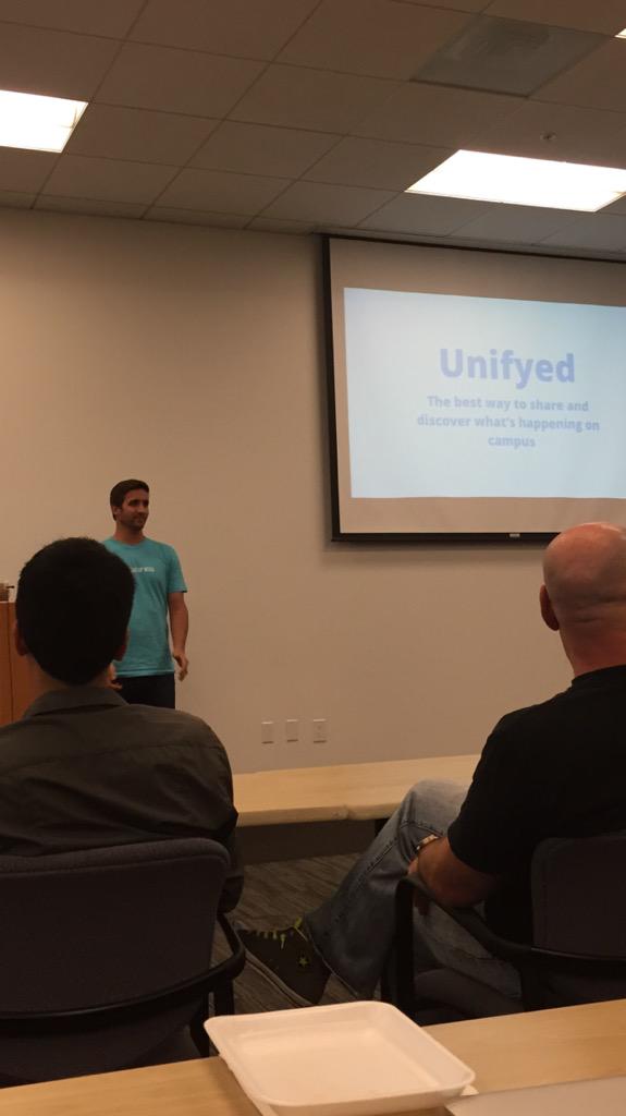 Dmurr68's tweet photo. @ebunnell killing the pitch for our company @unifyedapp at @sdstartupweek! #winning #unifyed #SDSW http://t.co/G4CkQnc07v