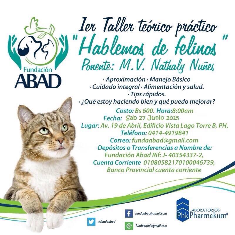labpharmakum's tweet photo. Patrocinamos "Hablemos de Felinos" próximo sábado 27 de Junio. http://t.co/5NI0cEuxco