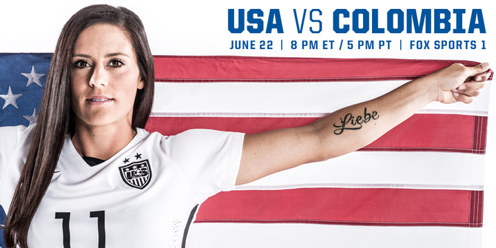 The Round of 16 is set! The #USA will face #COL on Monday night! Will you be watching? #OneNationOneTeam #SheBelieves