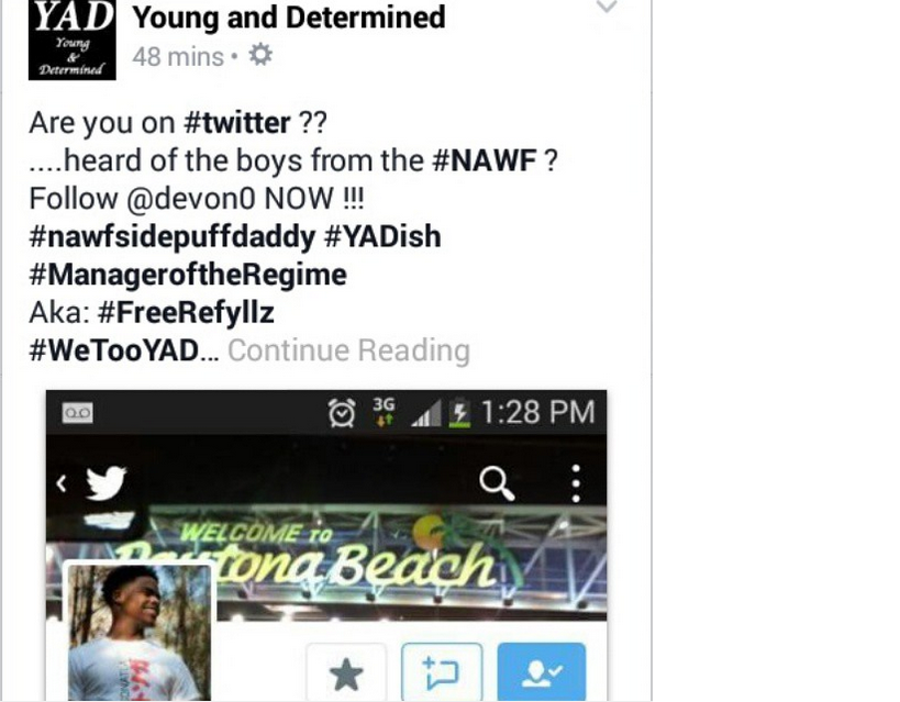 TEAMWE_SOYAD's tweet photo. FOLLOW @Devon0
#YADmember
#nawfsidepuffdaddy
#Manager for @FreeRefyllz
#WeTooYAD #nawf #YADish
#younganddetermined http://t.co/EkiIHrsotC