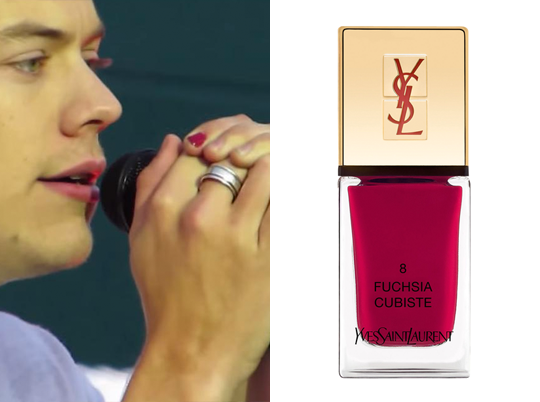 harrystylestain's tweet photo. YSL / la laque couture / 8 fuchsia cubist #gethislook #harrystyles
#ysl http://t.co/l6eew8rgRI