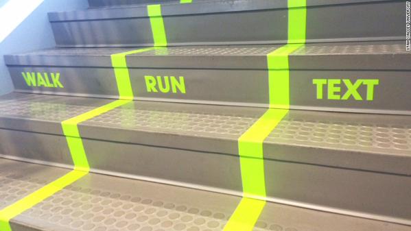 CNN's tweet photo. Tired of walking behind slow-poke texters? @UVU has a solution for you: http://t.co/dRh6WbvHKU via @CNNMoney http://t.co/k6lPhS5fgz
