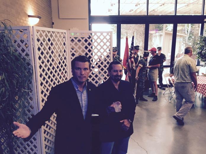 ConcernedVetsNC's tweet photo. If it's Thursday this must be Charlotte! @PeteHegseth #whycva #defendfreedomtour http://t.co/23OSKwzq5d