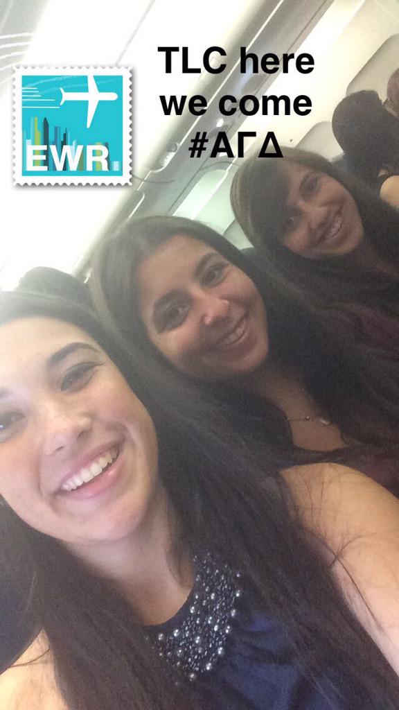 NovaAlphaGam's tweet photo. Sister Prez, COR, and Philanthropy Night Chair headed to TLC 2015! #VUAlphaGam #AGDTLC15 http://t.co/gDa1ZTiA3Z