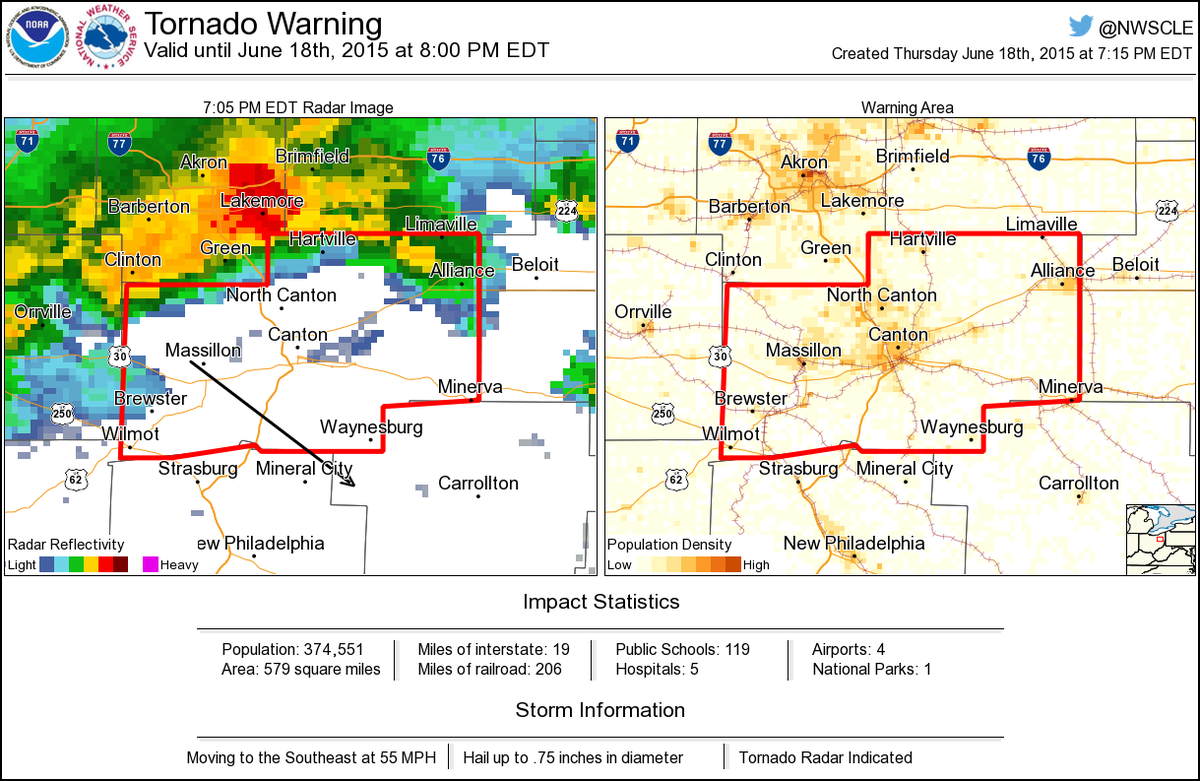 Tornado Warning including Canton OH, Massillon OH, Alliance OH until 8