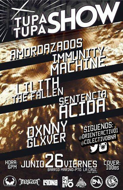Nos vemos este 26 de Junio en #CasaDeSheila junto a <a href="/IMMBAND/">Immunity Machine</a>, <a href="/TheFallenLilith/">Lilith The Fallen</a>, <a href="/DxnnyGlxverBna/">Dxnny Glxver</a> y #Amordazados. GO!