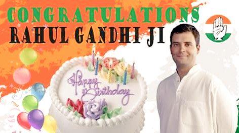  \"Many Many Happy returns of the Day,Wish you very happy birthday Rahul gandhi ji.Rahul Gandhi jindabad.\" 