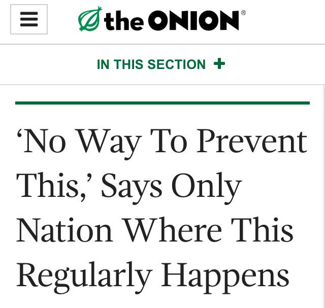 The Onion is always brutally insightful after these tragedies. #CharelstonShooting