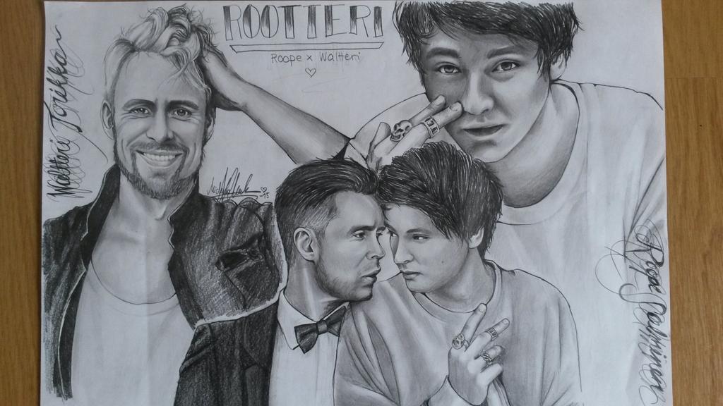 Piirsin rakkaudella <a href="/WaltteriTorikka/">Waltteri Torikka</a> @RoopeSalminen vaikka samalla I feel sorry for you #regretnothing #rootteri