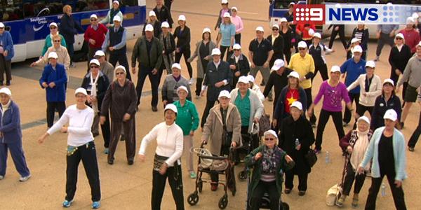 9NewsAdel's tweet image. A group of seniors has turned @TheAdelaideOval into a makeshift dance floor, revealing their best Zumba moves. #9News