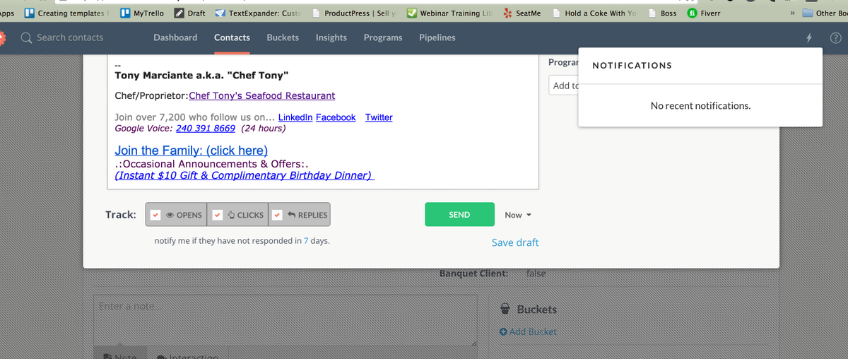 ChefTSays's tweet photo. @Contactually here is how it looks to me (see other tweet plz) http://t.co/DhpDowpQV9