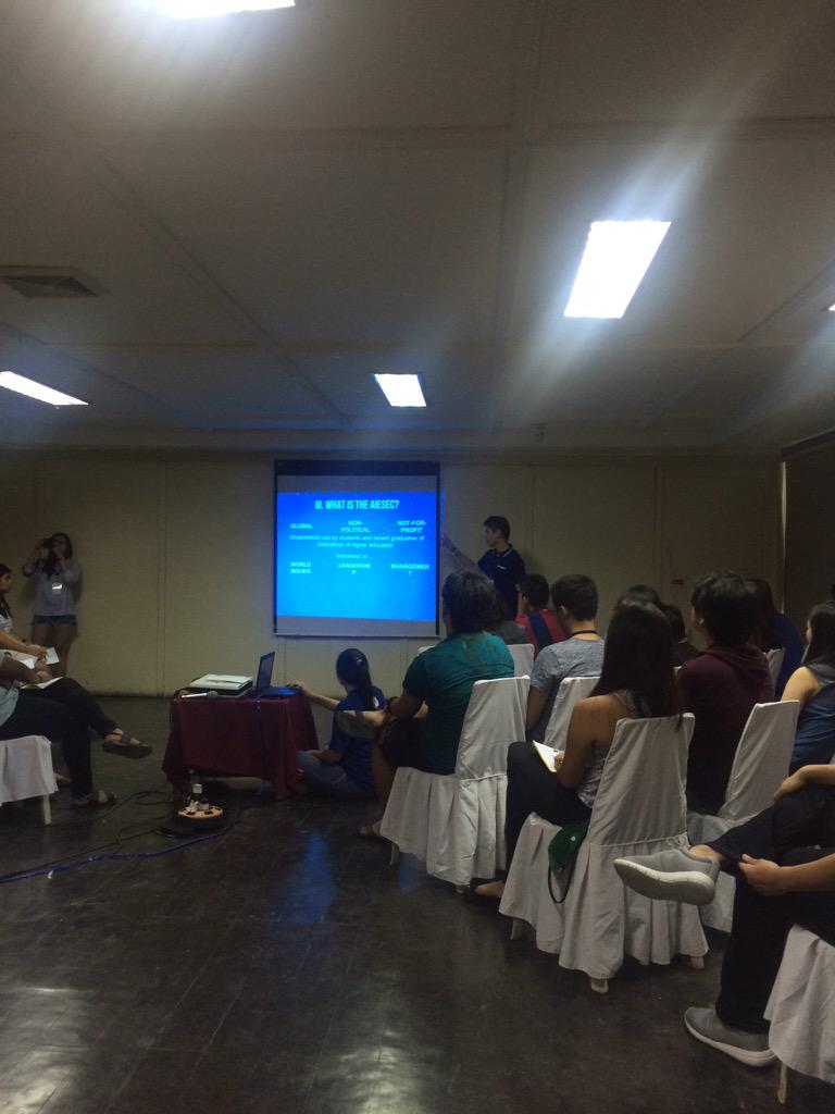 AIESECinDLSU's tweet photo. AIESEC 101 with the LCP #SummerACAMP #AIESECOneChoice #DefineYourself #NothingLikeGold http://t.co/0aN8FH5hZV