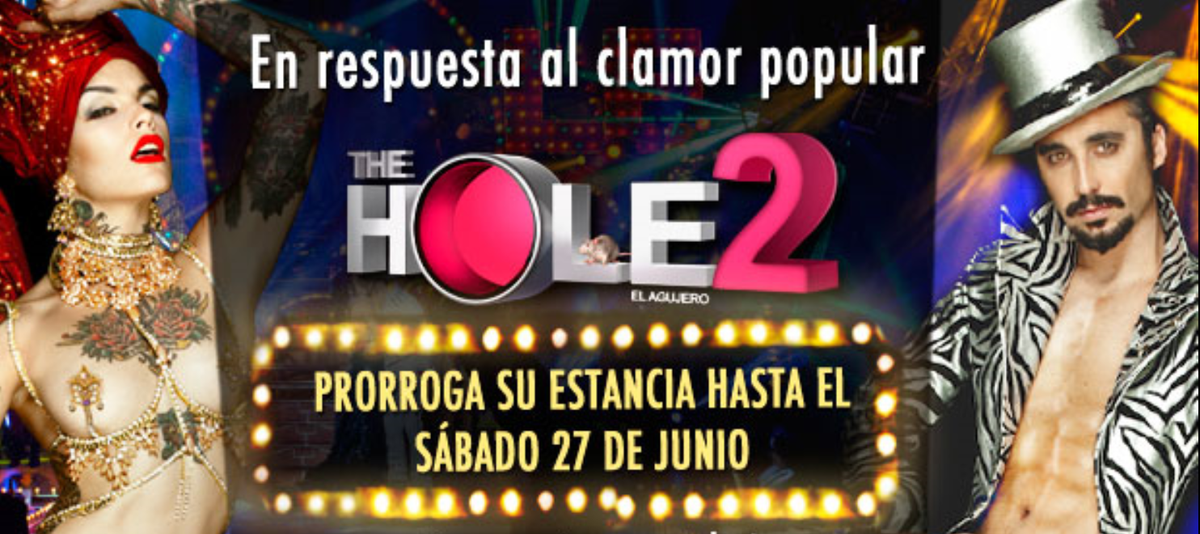 theholeshow's tweet photo. MURCIA, ¡PRORROGAMOS #TheHole2! Tenéis tanto vicio, que no podemos más que contentaros. Nos quedamos HASTA el 27/06! http://t.co/dyNI1LzNLd