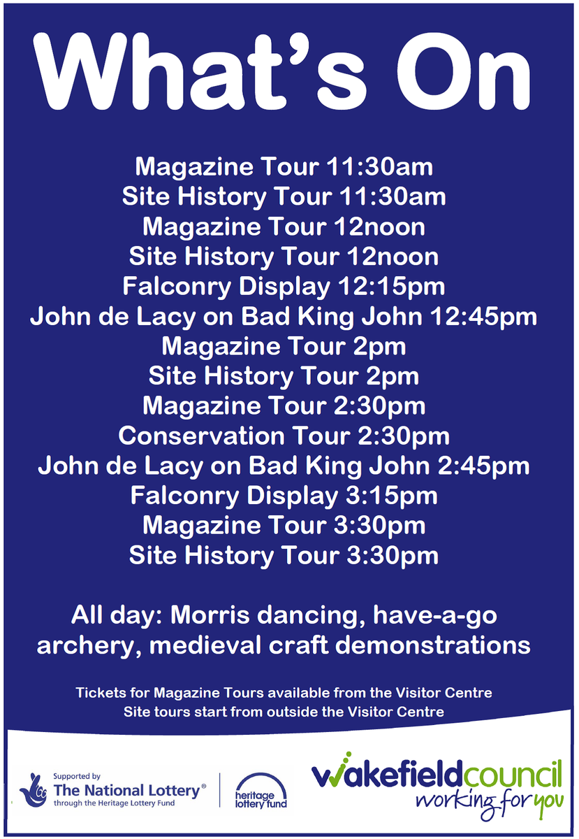 PonteCastle's tweet photo. Here's the running order for our fab FREE #MagnaCarta800th celebrations tomorrow @HLFYandH @MyWakefield @Expwakefield http://t.co/9TQj5Pykvp