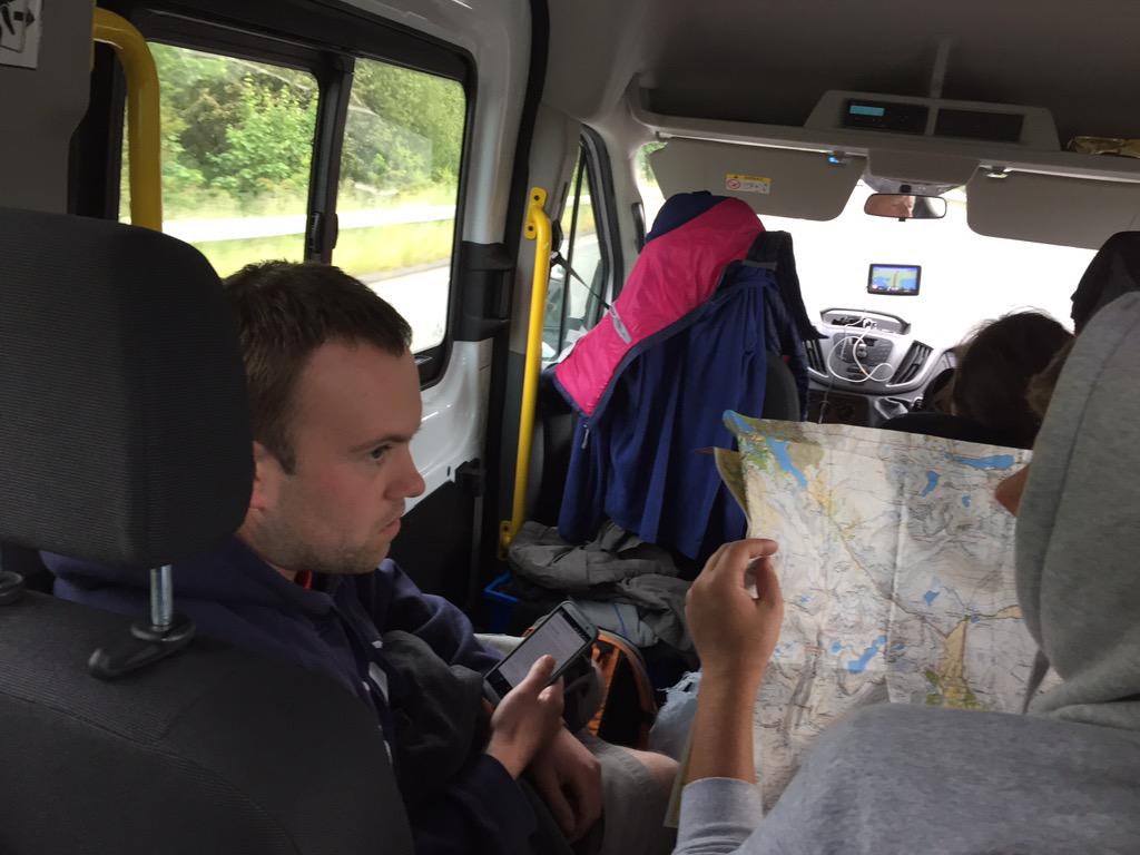 Digital3Peaks's tweet photo. Newsflash: bang on schedule ... Due to arrive at Snowden for 11.25am &amp; need to finish by 3.30pm. James planning route http://t.co/O9c1By4UFz