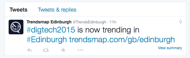 eplacementscot's tweet photo. YOU DONE IT! #DigTech2015 was trending! :-) @ScotlandIS #DigiTech2015 @TheScotsman http://t.co/S2m9Yn00wr