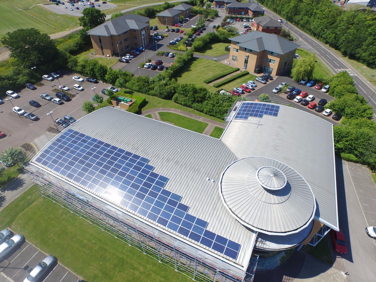 AndyCustomSolar's tweet photo. Our head office 50KW SolarPV installation using @Canadian_Solar 260w panels and @SamilPowerUK inverters. http://t.co/2RkrEgqQ8P