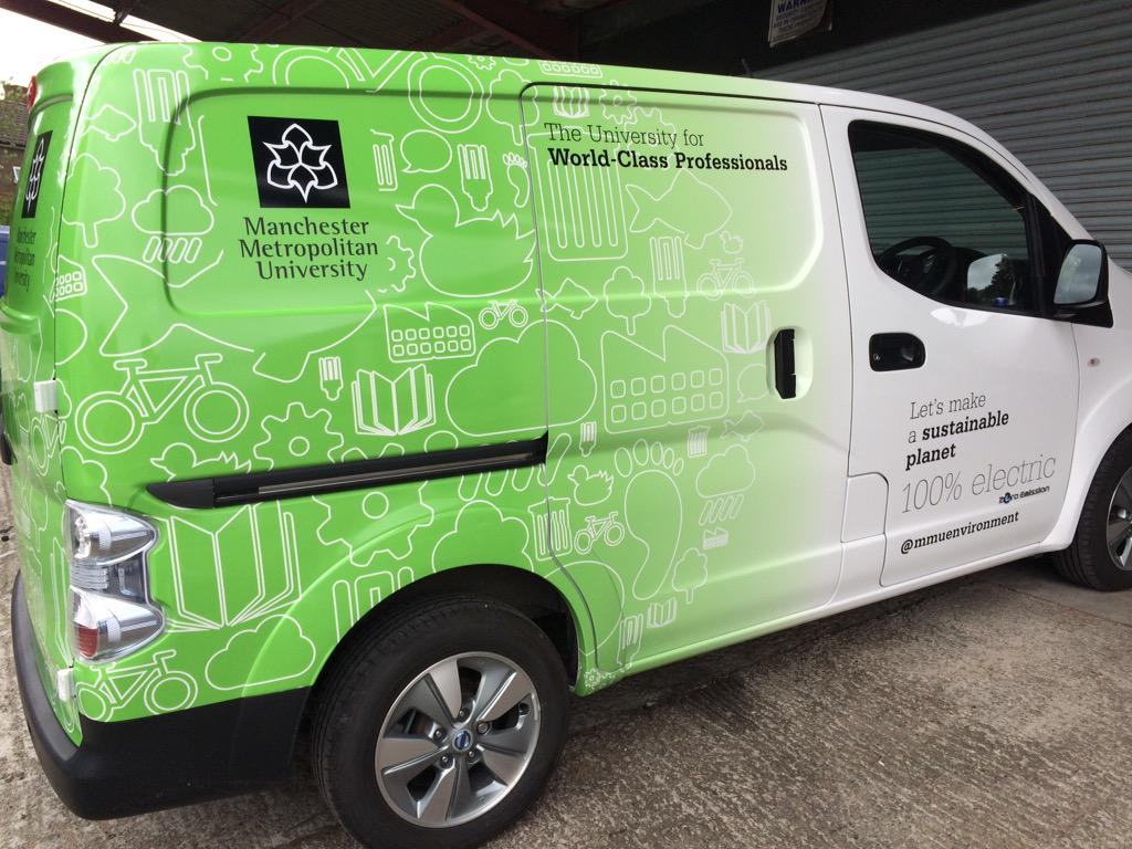 McrMetSustain's tweet image. Check out the stunning new @MMUPostShop van that will be zipping mail between MMU and Crewe with zero emissions!