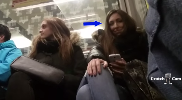 Guy Hides Camera Crotch Catches Multiple Women Staring Bulge Train Scoopnes...
