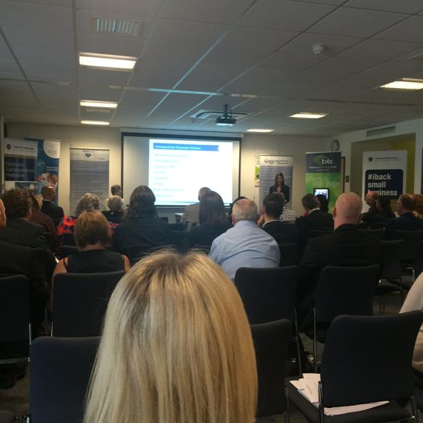 btcstevenage's tweet photo. Up next Kelly @TheWentaGroup talks about Wenta's new undergraduate #placement scheme #apprentices #findingnewmarkets http://t.co/nMwovADcNF