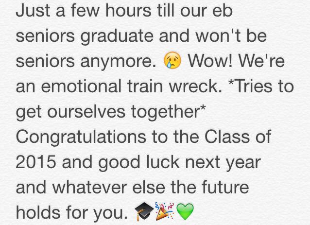 EBBDAAV's tweet photo. @EBHSClassOf2015 #EBHSClassOf2015 ๐๐ป http://t.co/WCkLfOc8y5