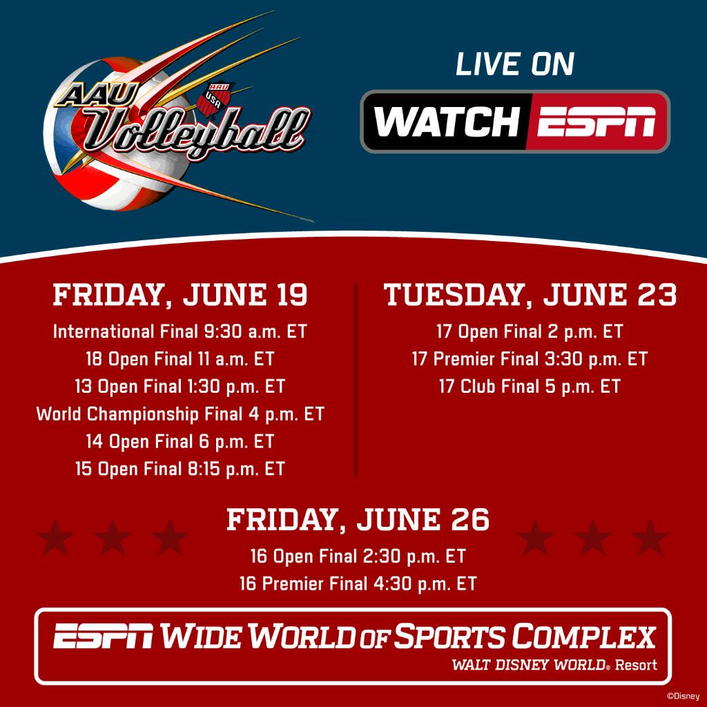 ESPN Wide World of Sports on Twitter "Watch the AAUVBNatls live on 