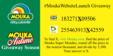 Mouka_Lifestyle's tweet photo. You know what to do to win yourself free airtime #FindTheMissingNumber #MoukaWebsiteLaunch giveaway season http://t.co/Y83ofhqnv5