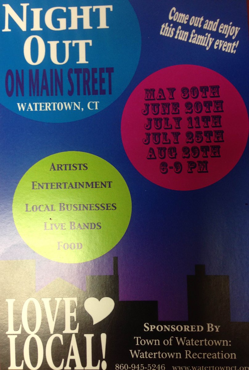 Tomorrow Night! Night out on Main! Come down from 6-9pm to enjoy food, music and fun! #nightoutonmain #watertown