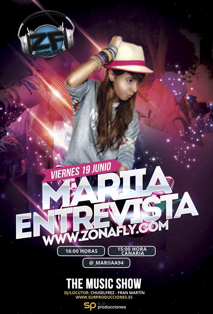 Hoy a las 16:00h en <a href="/ZonaFly/">ZONAFLY</a> tendréis a @_Mariiaa94