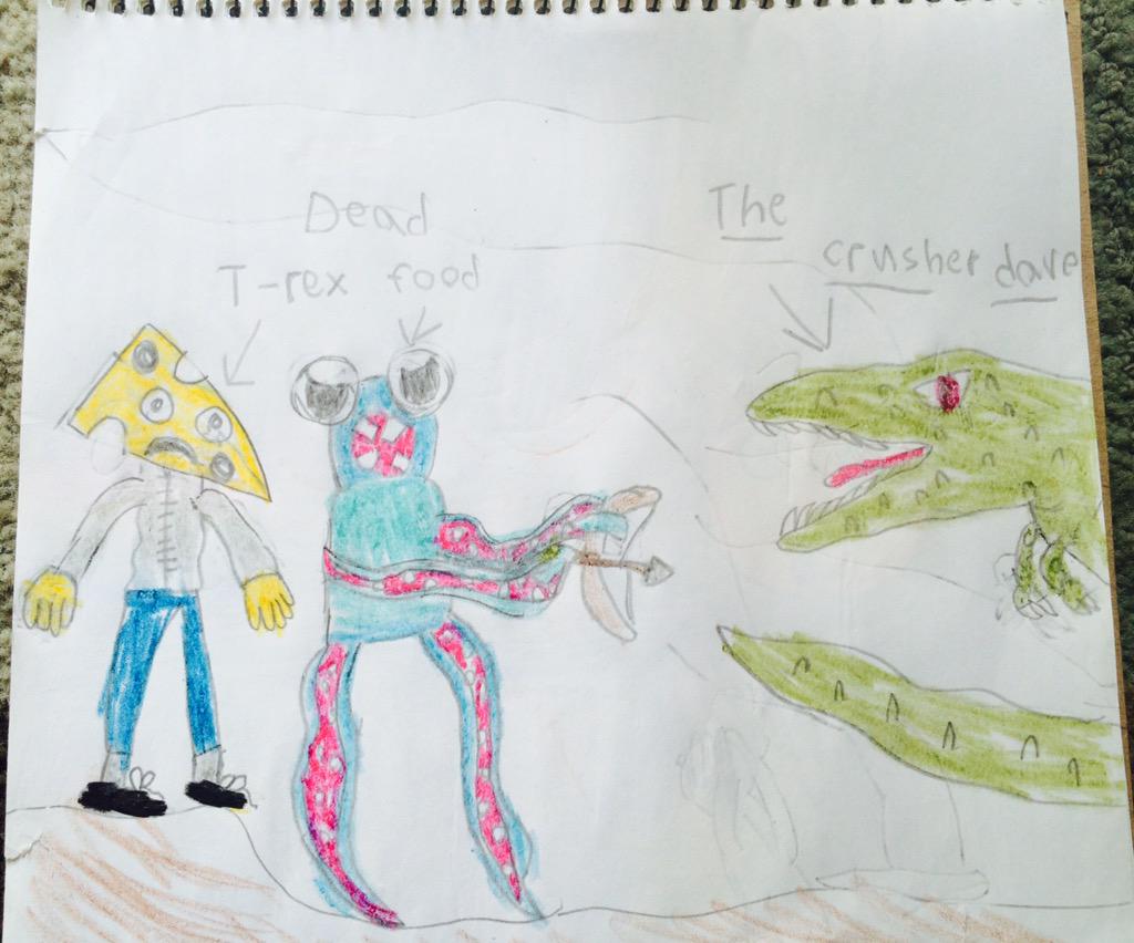 MandaRaeMunoz's tweet photo. @iBallisticSquid @AshDubh my daughter Ava drew this for you both #BongoIsland http://t.co/ihnF1cpEib