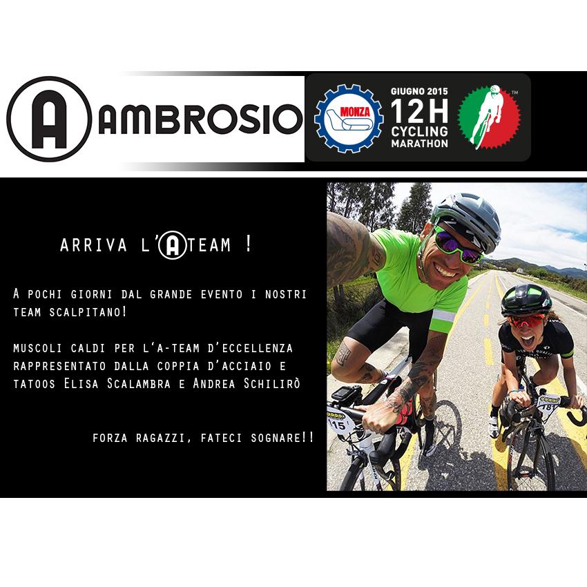 Ambrosiospa's tweet photo. #ambrosiowheels #autodromodiMonza #12h #cycling #marathon #ambrosioteam con #andreaschilirò e #elisascalambra http://t.co/XeqoSD5Apu