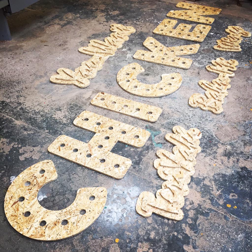 lost__heritage's tweet photo. Glorious CNC routed signage from chipboard for @tiobbq for @GlastoFest    #chicken #CNC #signage #Glasto2015 http://t.co/8oGLrm1aeK