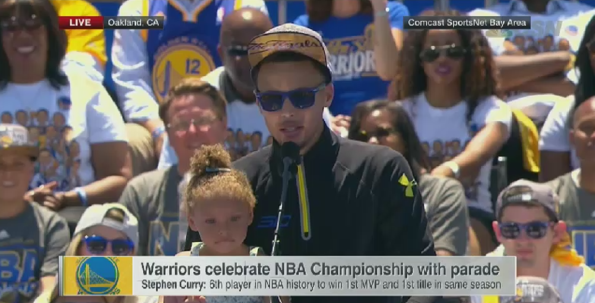"6 years ago I could walk around &amp; not be recognized, now we're world champs &amp; I'm known as Riley's dad." Steph Curry