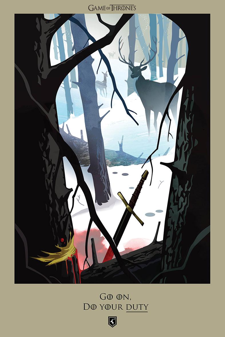 GameOfThrones's tweet photo. Behold, the #BeautifulDeath from the #GoTSeason5 finale by @RobertMBall. http://t.co/zZW4TPs73P http://t.co/nEuCjYkpu0